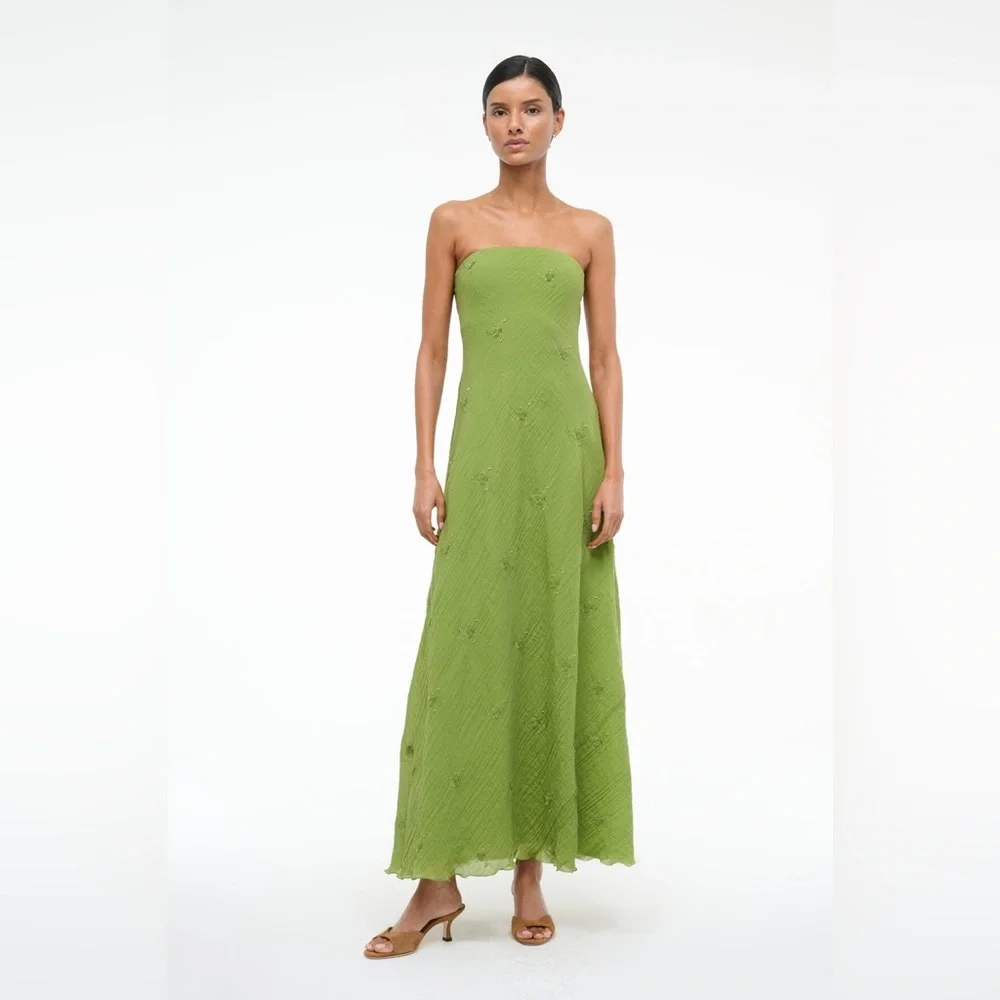 STAUD | Dresses | Staud Cassie Dress Garden Green | Poshmark